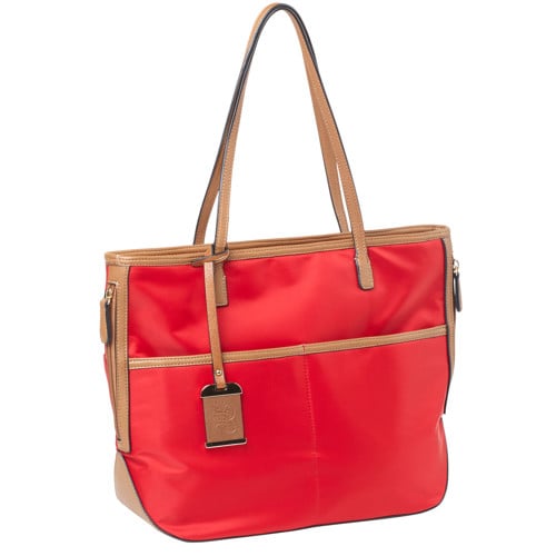 BULLDOG Tote Purse w/Holster Red Nylon Most Sm Pistols RH for sale at KYGUNCO.