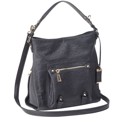 BULLDOG Hobo Purse w/Holster Black Leather Most Sm Pstl RH for sale at KYGUNCO.