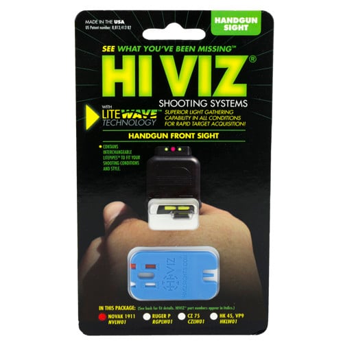 HIVIZ LiteWave Front Sight Novak 1911 Green Fiber Optic for sale at KYGUNCO.