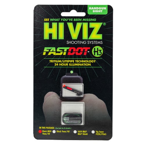 HIVIZ FastDot H3 Sight Set Glock Red FO Front Sight for sale at KYGUNCO.