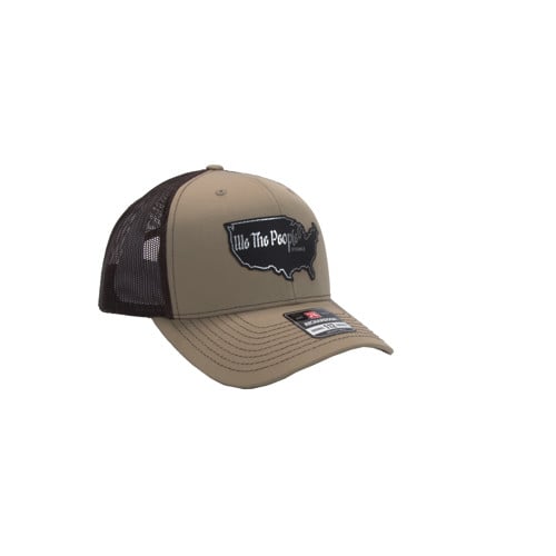 KYGUNCO We The People USA Patch - Tan/Dark Brown Mesh Hat for sale at KYGUNCO.