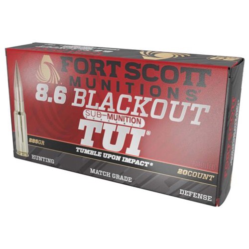 FORT SCOTT MUNITIONS 8.6 Blackout 285GR TUI Rifle Ammo 20rd for sale at KYGUNCO.