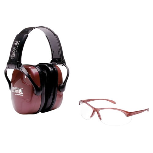 HOWARD LEIGHT Womans Shooting Safety Combo 25dB Dusty Rose/Blk for sale at KYGUNCO.