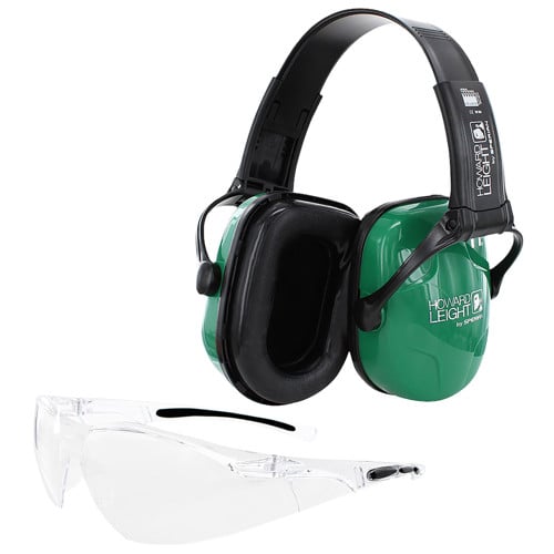 HOWARD LEIGHT Shooting Sports Safety Combo 25dB Grn/Blk Adult for sale at KYGUNCO.
