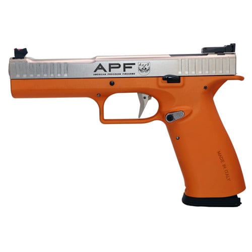 AMERICAN PRECISION Strike One 9mm 5" 10rd - Orange / Chrome for sale at KYGUNCO.