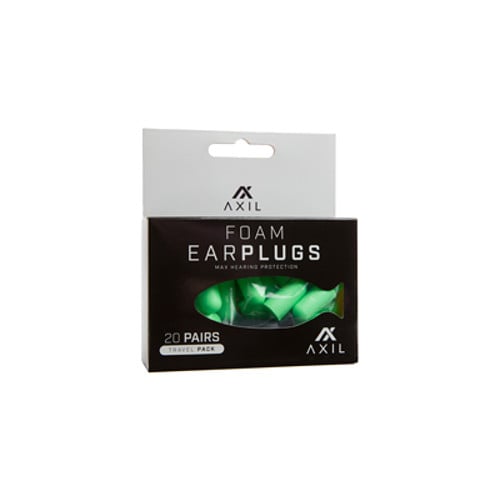 AXIL Foam Ear Plugs Green 20 Pair Travel Pack for sale at KYGUNCO.