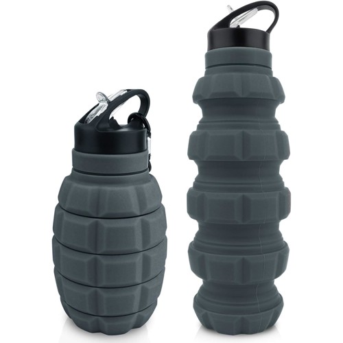 CALIBER GOURMET Silicone Collapsible Grenade Water Bottle, 580ml for sale at KYGUNCO.