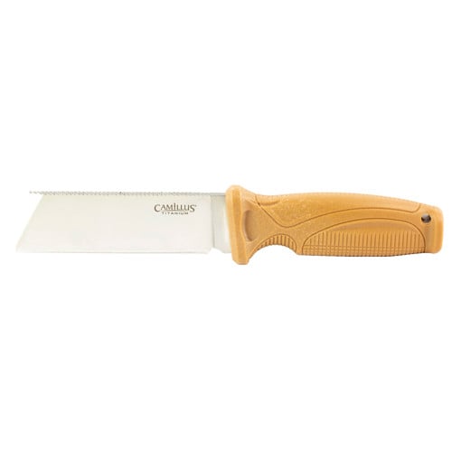CAMILLUS KNIVES Swedge Plain Edge Tan ABS Silver Chisel Point 4.3" for sale at KYGUNCO.