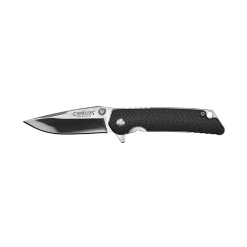 CAMILLUS KNIVES TRC Plain Edge Black/Silver CF/SS 3.75" VG10 for sale at KYGUNCO.