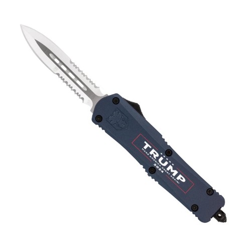 COBRATEC Medium Trump 2024 Blue FS-3 Dagger 2Side Serrated for sale at KYGUNCO.