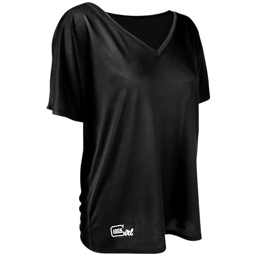 GLOCK Glock Girl Relaxed Black Short Sleeve V-Neck Med for sale at KYGUNCO.