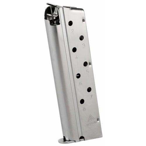MEC-GAR 1911 40S&W 8rd Pistol Magazine Silver Steel/Nickel for sale at KYGUNCO.