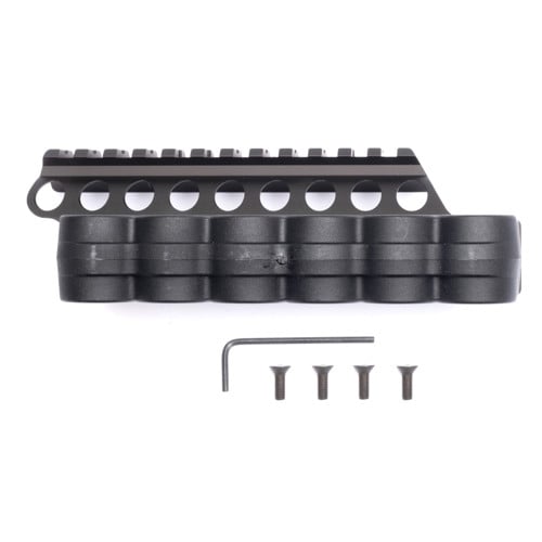 MESA TACTICAL SureShell 6-Shell Side Saddle 4 3/4" Rail Moss 500 for sale at KYGUNCO.