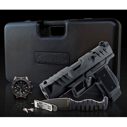 WALTHER ARMS Watch, Pistol & Knife Collector's Set 9mm 4" 18rd - Black for sale at KYGUNCO.