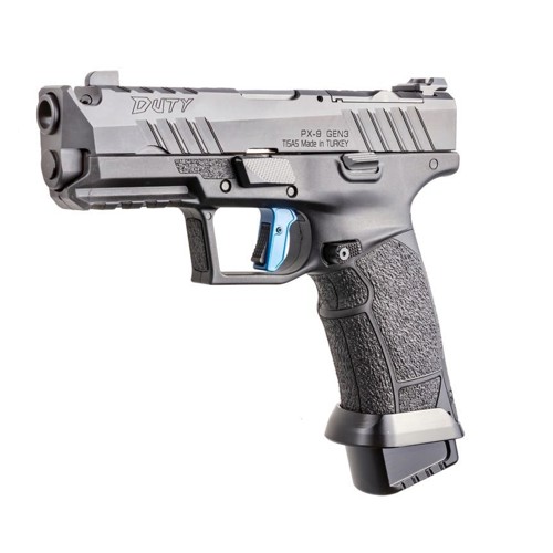 TISAS PX-9 Duty Raptor Comp 9mm Integrated 4.1" 20rd - Black w/ Blue Trigger for sale at KYGUNCO.