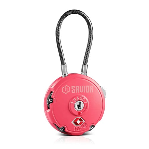 SAVIOR EQUIPMENT 3-Digit Combination Cable Lock TSA Prison Pink for sale at KYGUNCO.