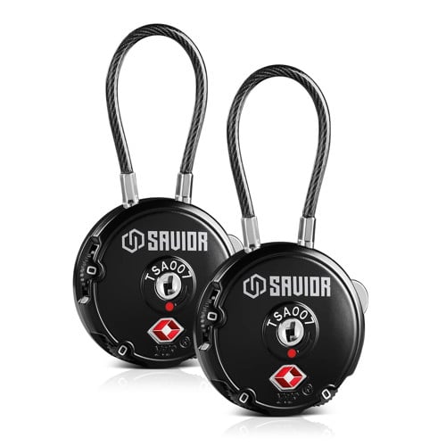 SAVIOR EQUIPMENT 3-Digit Combination Cable Lock TSA Obsidian Black for sale at KYGUNCO.