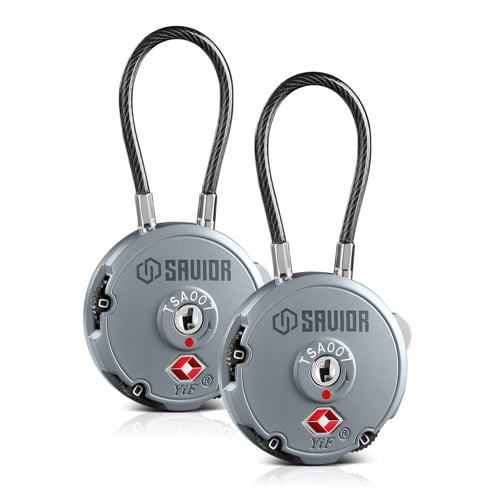 SAVIOR EQUIPMENT 3-Digit Combination Cable Lock TSA SW Gray for sale at KYGUNCO.