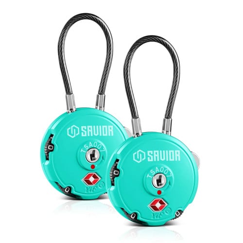 SAVIOR EQUIPMENT 3-Digit Combination Cable Lock TSA Savior Teal for sale at KYGUNCO.