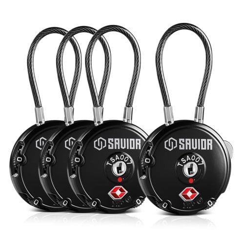 SAVIOR EQUIPMENT 3-Digit Combination Cable Lock TSA Obsidian Black for sale at KYGUNCO.