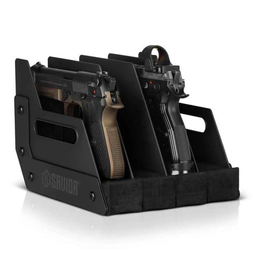 SAVIOR EQUIPMENT 4 Pistol Revolver Storage Gun Rack Obsidian Black for sale at KYGUNCO.