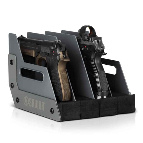 SAVIOR EQUIPMENT 4 Pistol Revolver Storage Gun Rack SW Gray for sale at KYGUNCO.
