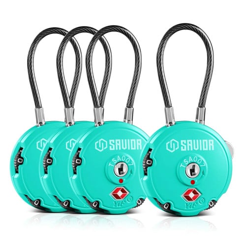 SAVIOR EQUIPMENT 3-Digit Combination Cable Lock TSA Savior Teal for sale at KYGUNCO.
