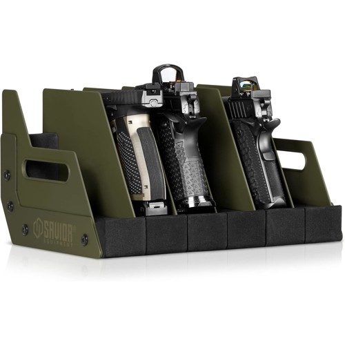 SAVIOR EQUIPMENT 6 Pistol Revolver Storage Gun Rack OD Green for sale at KYGUNCO.
