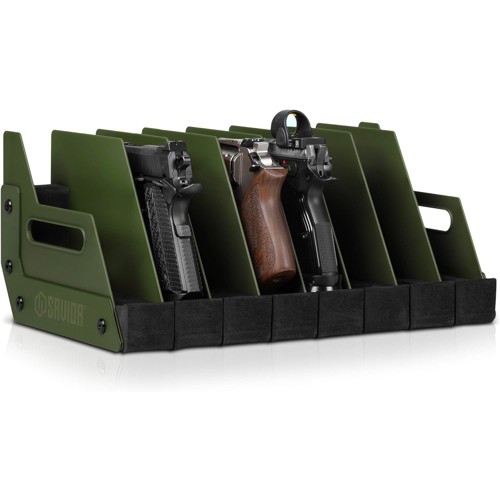 SAVIOR EQUIPMENT 8 Pistol Revolver Storage Gun Rack OD Green for sale at KYGUNCO.