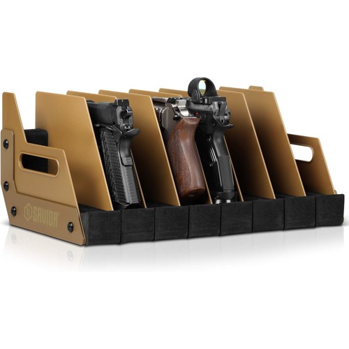 SAVIOR EQUIPMENT 8 Pistol Revolver Storage Gun Rack RAL8000 Tan for sale at KYGUNCO.