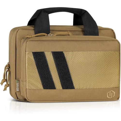 SAVIOR EQUIPMENT Specialist Low Profile Double Handgun Bag Dark FDE for sale at KYGUNCO.