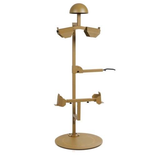 SAVIOR EQUIPMENT Helmet.Armor.Belt Stand Up Display Rack RAL8000Tan for sale at KYGUNCO.
