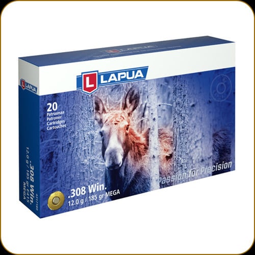 LAPUA AMMO 308 Winchester 185gr Mega Soft Point 20rd for sale at KYGUNCO.