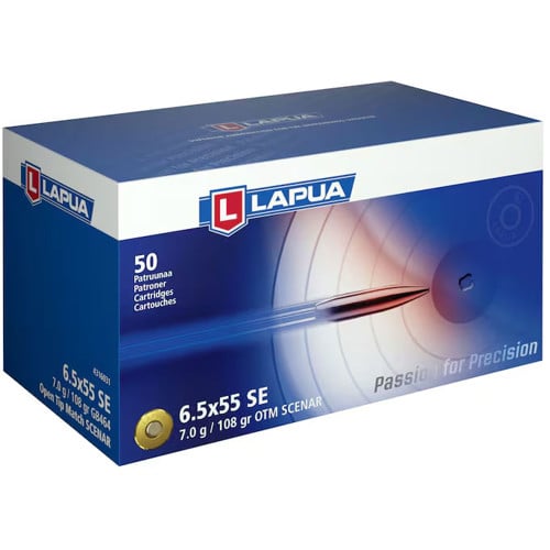 LAPUA AMMO 6.5x55 Swedish 108Gr Scenar OTM 50rd for sale at KYGUNCO.