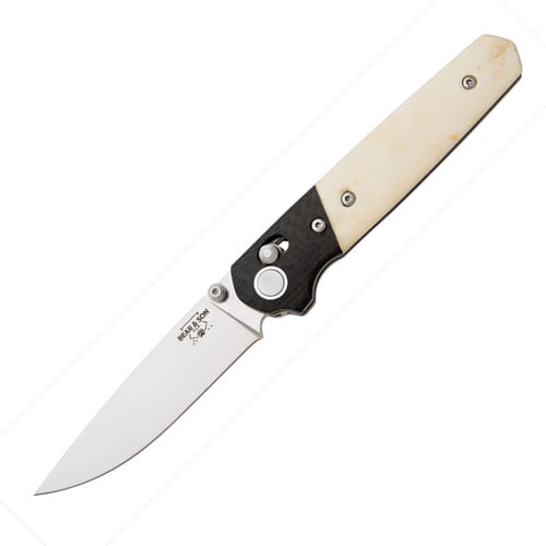 BEAR & SON Lawman 4 3/8" White Smooth Bone Handle D2 Blade for sale at KYGUNCO.