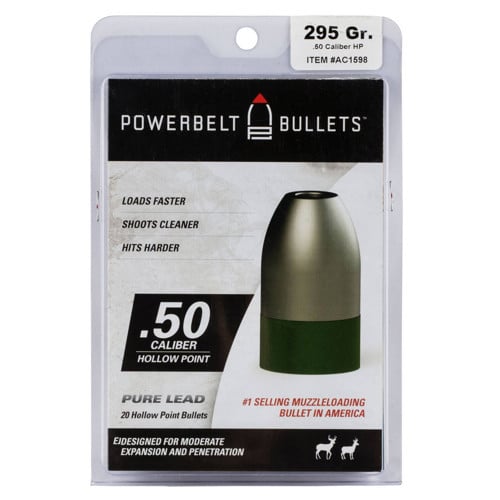 POWERBELT 50 Cal 295Gr Lead Bullets Hollow Point 20pk for sale at KYGUNCO.