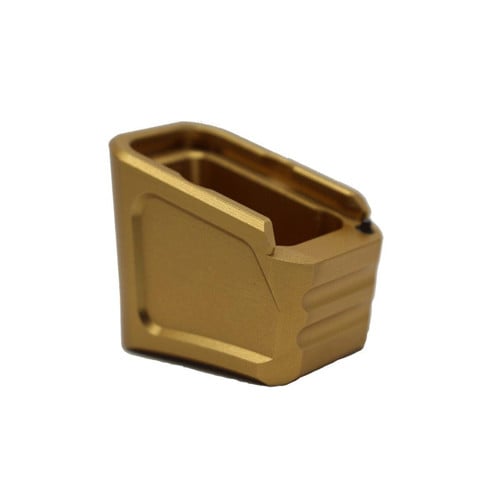 TYRANT CNC +6/5 Mag Ext Gold Fits Glock 17/19X/22/34/35/45 for sale at KYGUNCO.