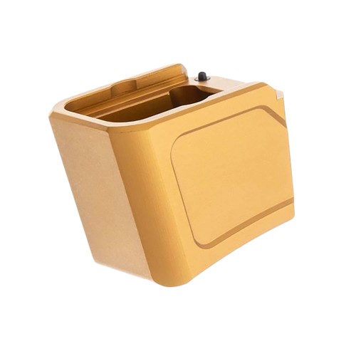 TYRANT CNC +5/4 Mag Extension Gold Fits Glock 19/23/26 for sale at KYGUNCO.