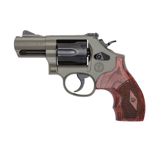 SMITH & WESSON Model 19 Carry Comp 357 Mag 2.5" 6rd - Moss Green w/ Rosewood & Black Synthetic Grips for sale at KYGUNCO.