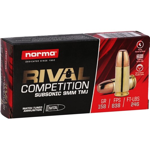 NORMA AMMO 9mm Rival 158Gr 50rd for sale at KYGUNCO.