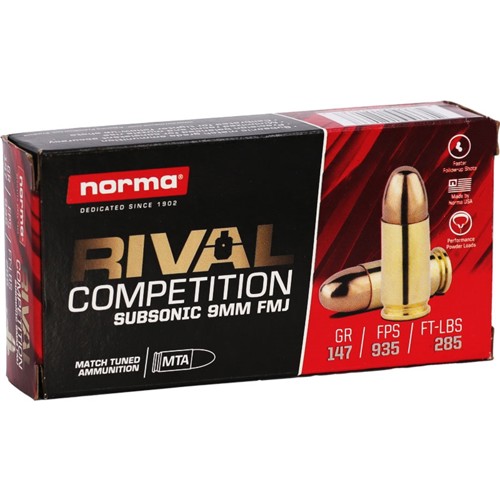 NORMA AMMO 9mm Rival 147Gr 50rd for sale at KYGUNCO.