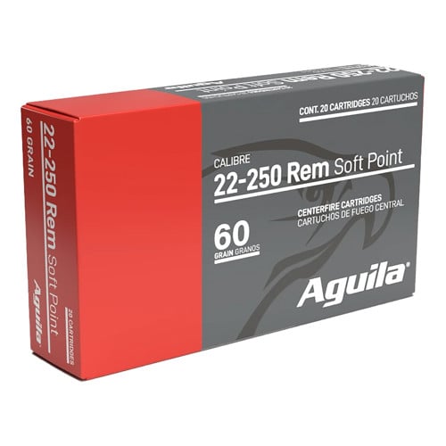 AGUILA AMMO 22-250 Rem 60Gr InterLock Boat Tail SoftPoint 20rd for sale at KYGUNCO.