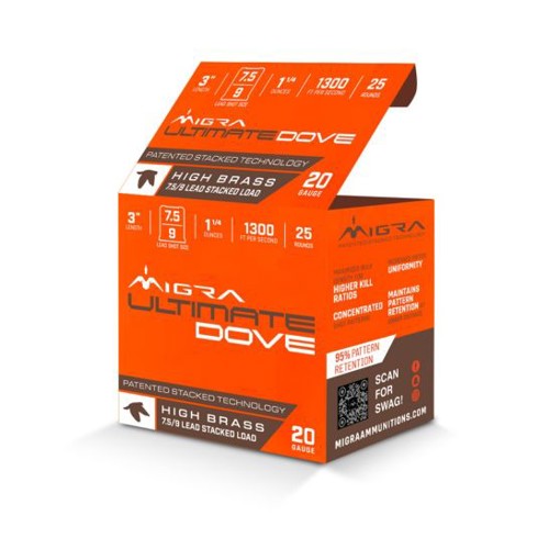 MIGRA AMMO 20Ga Dove 3" 7.5/9 Shot 1-1/4 oz 25rd for sale at KYGUNCO.