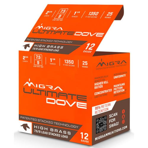 MIGRA AMMO 12Ga Dove 2-3/4" 7.5/9 Shot 1-1/4 oz 25rd for sale at KYGUNCO.