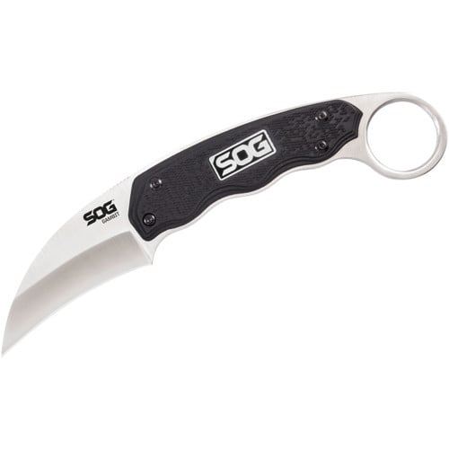 SOG Gambit Karambit Fixed 2.8" Hawkbill Blad - GRN Handles w/ Molded Nylon Sheath for sale at KYGUNCO.
