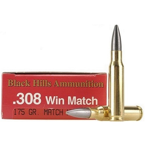 BLACK HILLS AMMUNITION 308 Win 175Gr Match Hollow Point Brass Ammunition | 20 Rounds for sale at KYGUNCO.