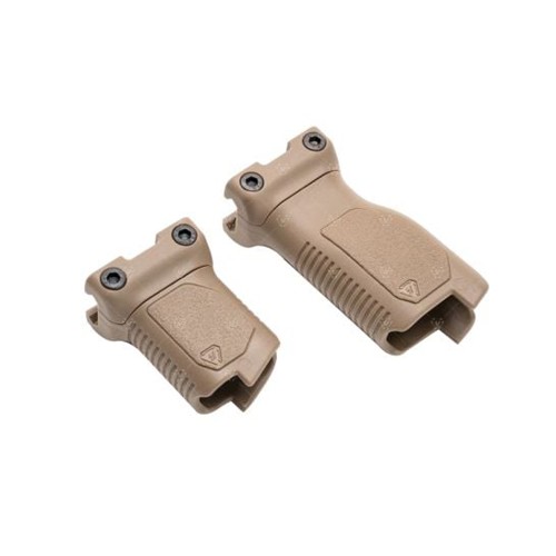 STRIKE INDUSTRIES Angled Vertical Grip with CMS (Picatinny) Long FDE for sale at KYGUNCO.