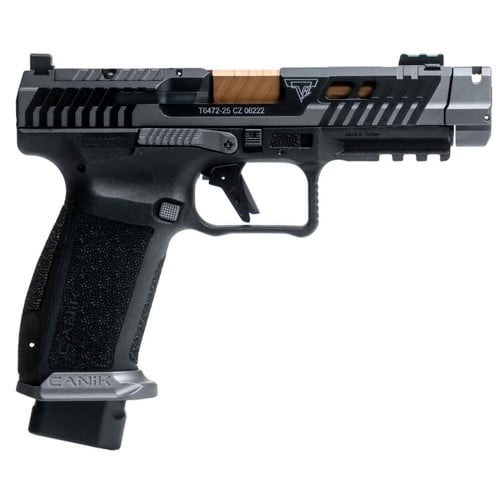 CANIK TTI COMBAT 9mm 4.6" 18rd - Black & Gold w/ Ported Barrel for sale at KYGUNCO.