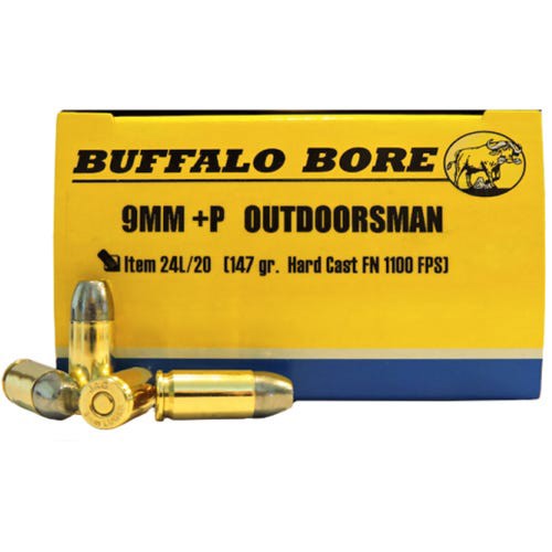 BUFFALO BORE 9mm 147Gr Hard Cast FN (1100FPS/ME 395 ft lb) 20rd for sale at KYGUNCO.