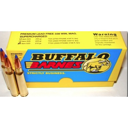 BUFFALO BORE 338 Win Mag 210Gr Barnes TTSX 3000FPS 20rd for sale at KYGUNCO.